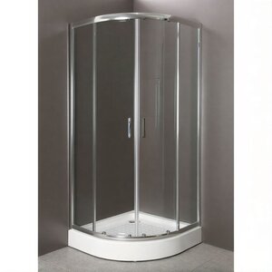 Изображение товара Душевой уголок BelBagno Uno UNO-R-2-80-C/P-Cr, 80 х 80 x 185 см, стекло прозрачное/рифленое, профиль хром