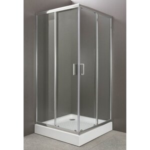 Изображение товара Душевой уголок BelBagno UNO-A-2-90-C-Cr/UNO-A-2-90-P-Cr, 90 х 90 х 185 см, стекло прозрачное/рифленое, профиль хром