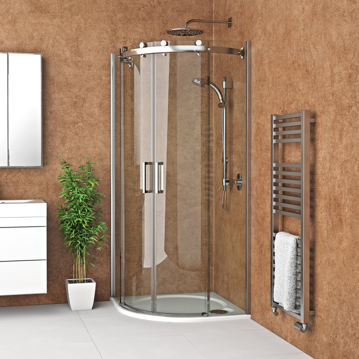 Изображение товара Душевой уголок Roth Ambient Line 98,5х98,5 см, прозрачное стекло, раздвижные двери