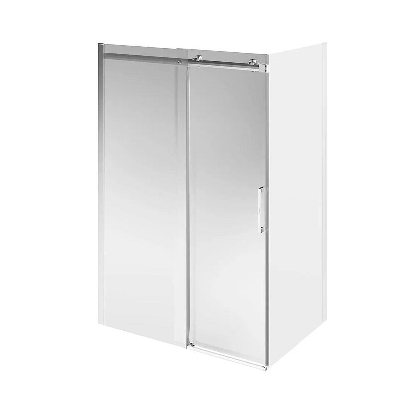 Изображение товара Душевая дверь Kerama Marazzi Cristallo/Кристалло CT.140.1.2.SD.BN.CT.140.2.2.SD, 140 х 210 см, стекло прозрачное, профиль брашированный никель