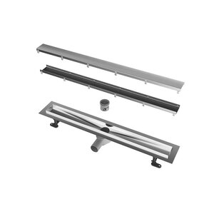 Изображение товара Дренажный канал Kerama Marazzi APZ13-DOUBLE9-750KM, решетка под плитку, double, нержавеющая сталь, цвет хром