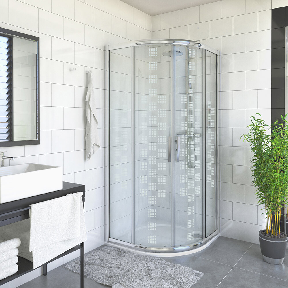 Изображение товара Душевой уголок Roth Proxima Line 90x90 с узорчатым стеклом, четвертькруг