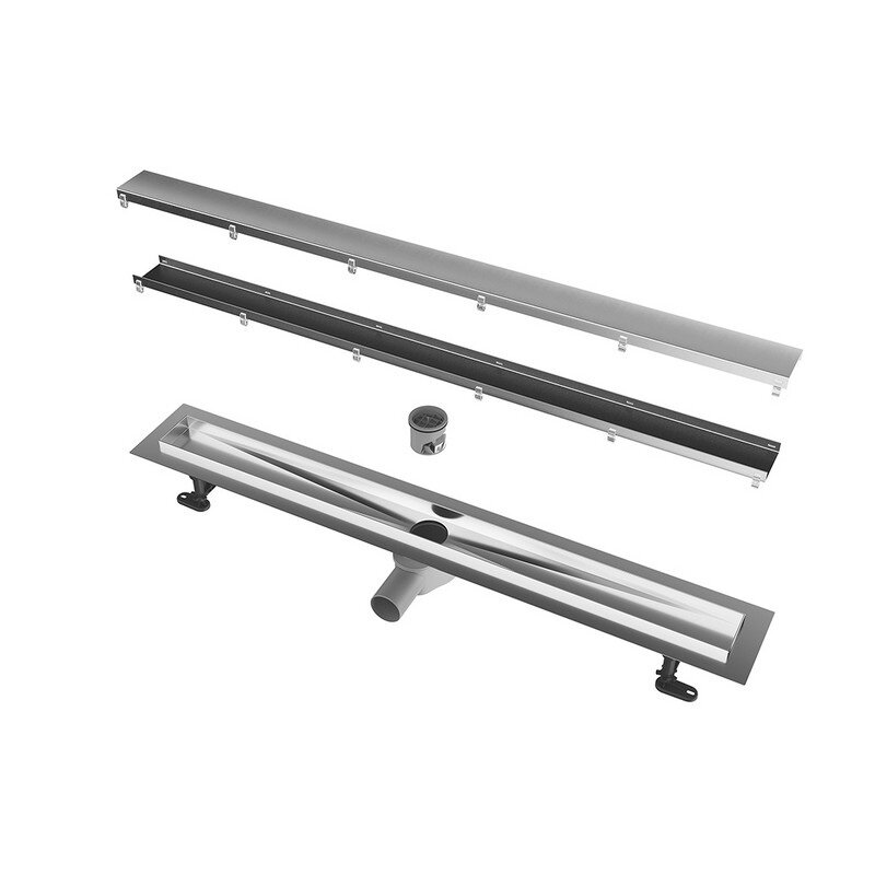 Изображение товара Дренажный канал Kerama Marazzi APZ13-DOUBLE9-850KM хром нержавейка под плитку