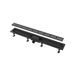 Изображение товара Дренажный канал Kerama Marazzi APZ10BLACK-750KM, с перфорированной решеткой, smart, нержавеющая сталь, цвет черный матовый