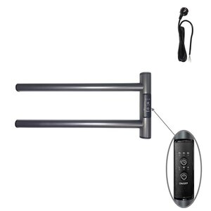 Изображение товара Полотенцесушитель электрический Маргроид Cook-1840-1049-7024R, ширина 40 см, высота 20 см, диммер справа, графитовый серый