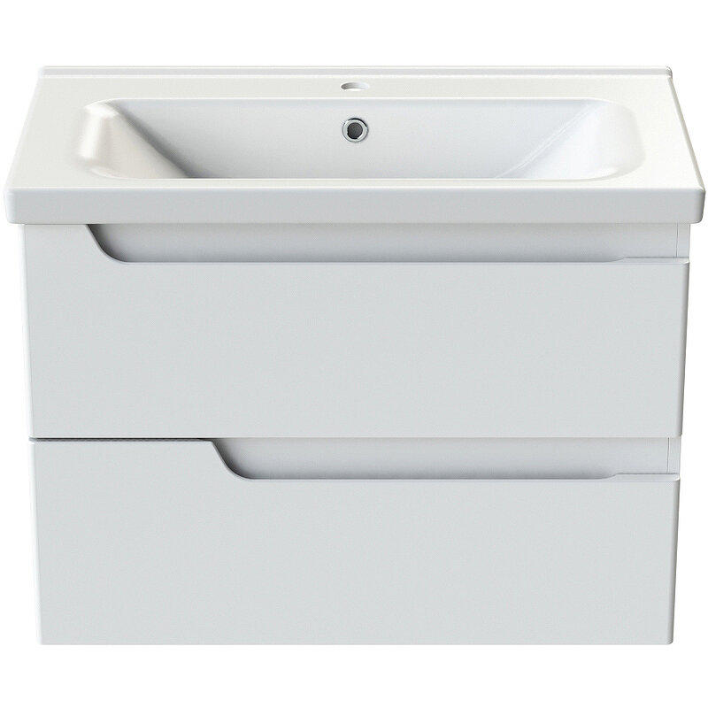 Изображение товара Тумба с раковиной Orange Topline-Milano TP-MR80+RA, 80 см, подвесная, белый глянец