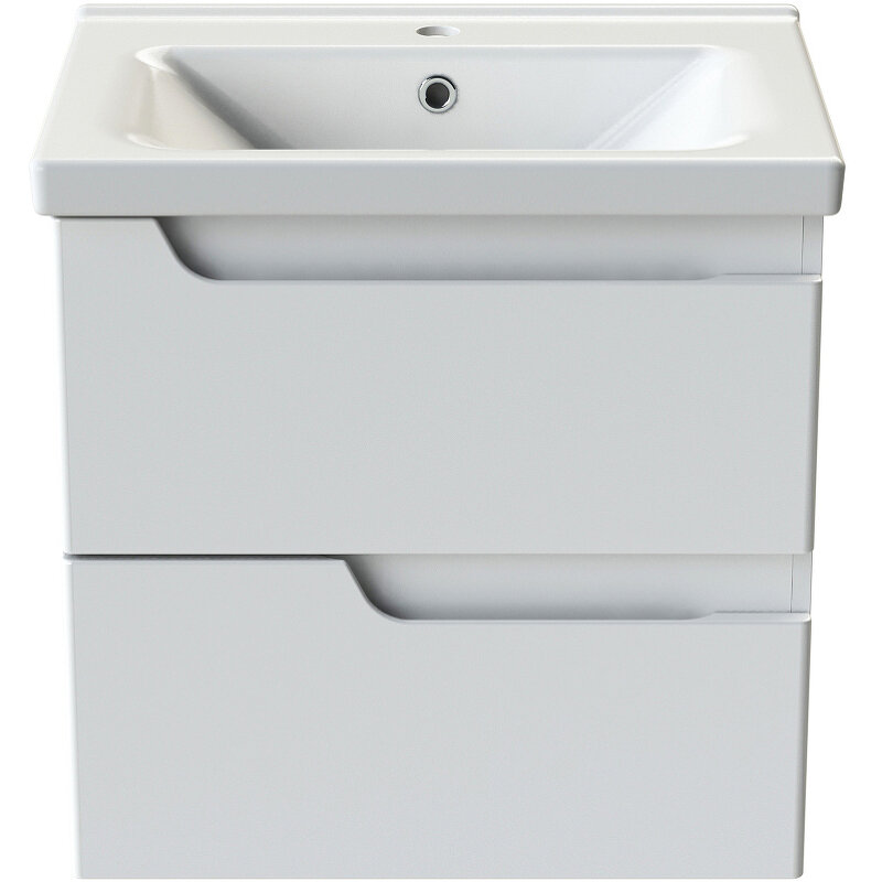 Изображение товара Подвесная тумба с раковиной 65 см, белая эмаль, МДФ и фаянс, Orange Topline-Milano