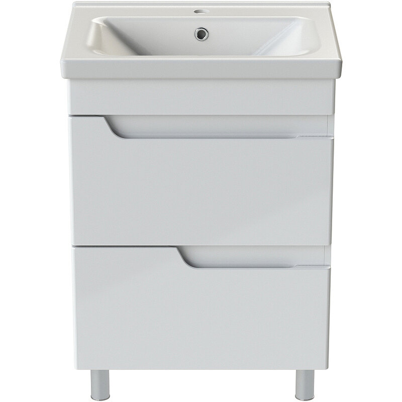 Изображение товара Тумба с раковиной Orange Topline-Milano TM60-02+RA, 60 см, напольная, белая