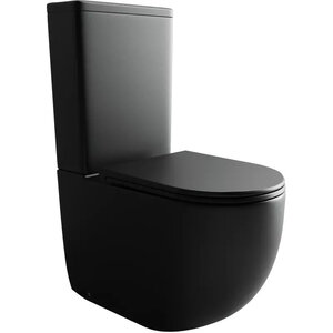 Изображение товара Унитаз-компакт Ceramicanova Metropol CN4001-BMB/CN4001-TMB, безободковый, быстросъемная крышка-сиденье микролифт, цвет черный матовый, сантехфарфор