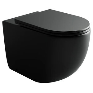 Изображение товара Приставной унитаз Ceramicanova Metropol CN4004MB безободковый, быстросъемная крышка-сиденье микролифт, цвет черный матовый, сантехфарфор