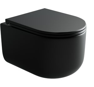 Изображение товара Подвесной унитаз Ceramicanova Ulma, CN4006MB, безободковый, крышка-сиденье микролифт, черный матовый, сантехфарфор