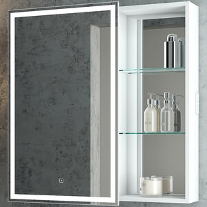 Изображение товара Зеркальный шкаф Bellezza Марта 4646613022013/4646613021016, 80 см, с подсветкой, сенсорный выключатель, цвет белый, левый/правый