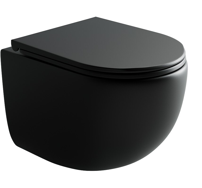 Изображение товара Подвесной унитаз Ceramicanova Up Rimless CN4007MB безободковый черный матовый