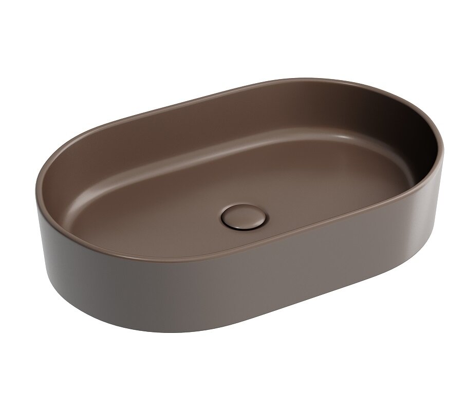Изображение товара Раковина Ceramicanova Element CN6048MDB 60 см овальная санфарфор, темно-коричневый матовый
