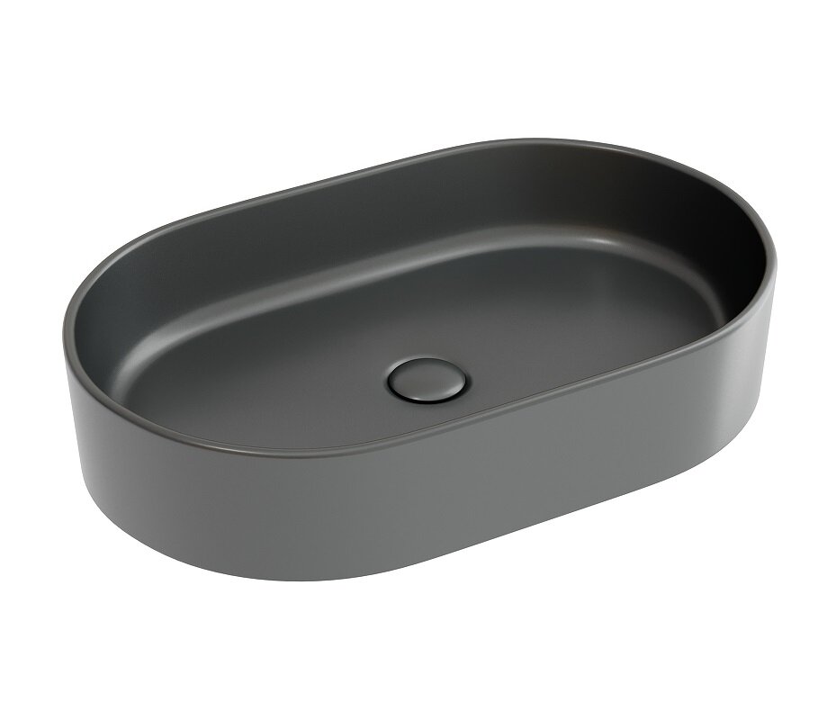 Изображение товара Раковина Ceramicanova Element CN6048MDH 60 см с овальной формой и матовым антрацитовым цветом Изображение товара Раковина Ceramicanova Element CN6048MDH 60 см с овальной формой и матовым антрацитовым цветом