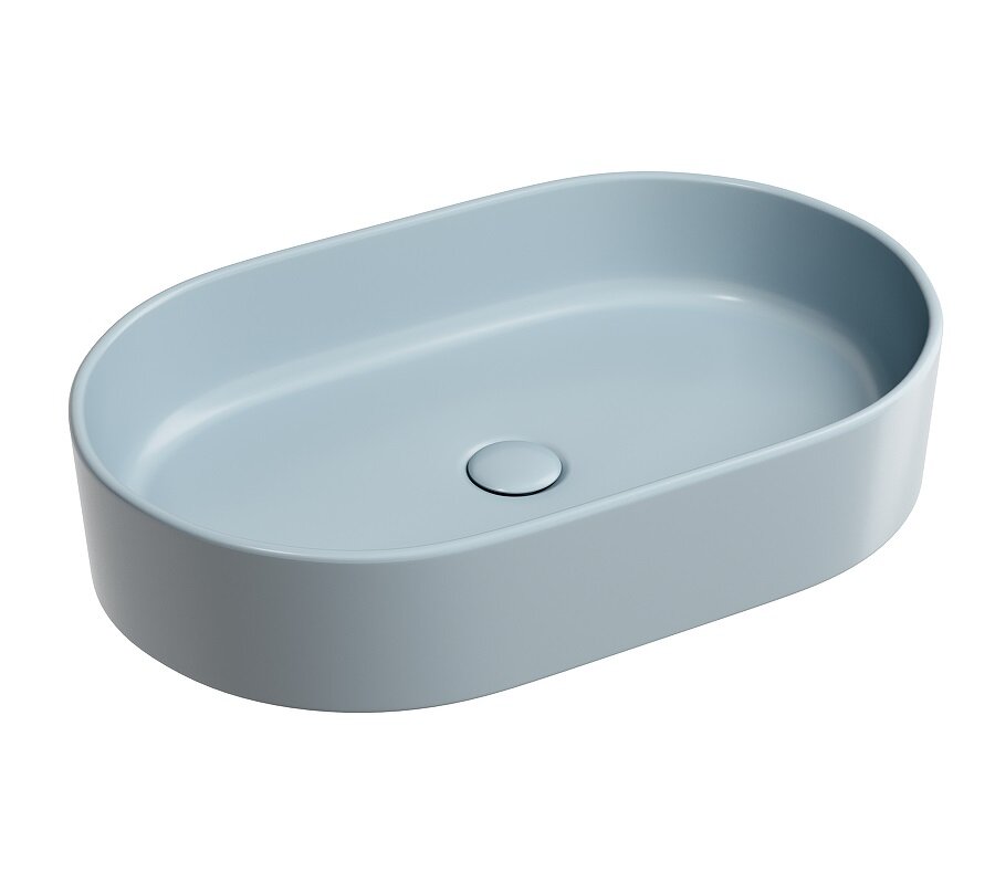 Изображение товара Раковина Ceramicanova Element CN6048MHL овальная 60 см санфарфор серо-голубой матовый