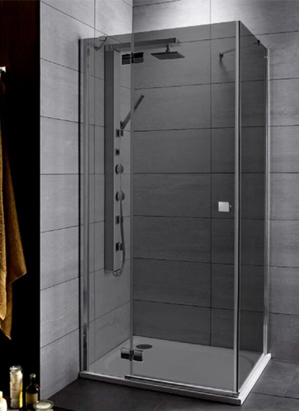 Изображение товара Душевой уголок Radaway Almatea KDJ 100x90 см с графитовым стеклом и хром профилем