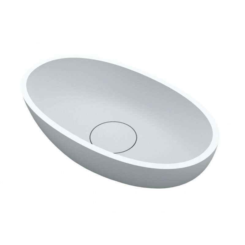 Изображение товара Раковина Riho Escala W 55 см из искусственного камня накладная белая