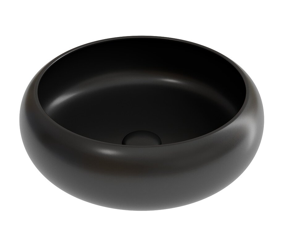 Изображение товара Раковина Ceramicanova Element CN6050MB круглая 36 см черный матовый сантехфарфор Италия