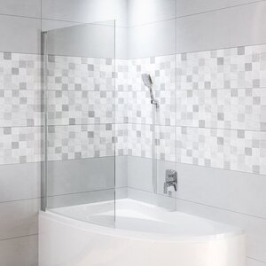 Изображение товара Душевая шторка на ванну Riho Novik Z108 Lyra G003038120/G003039120, 90 см, левая/правая, стекло прозрачное, профиль хром