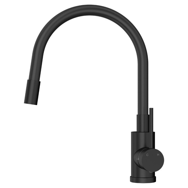 Изображение товара Смеситель Elghansa Kitchen 56F4016-Black для кухонной мойки с гибким изливом, цвет черный матовый