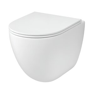 Изображение товара Подвесной унитаз Grossman Торнадо GR-4455SQC, безободковый, смыв торнадо бесшумный, с крышкой-сиденьем Soft-Close, белый