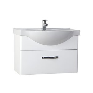 Изображение товара Тумба под раковину Bellezza Анкона 80 см подвесная белая с ящиком