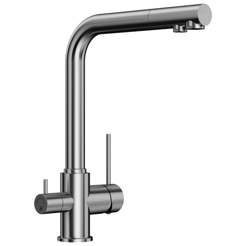 Изображение товара Смеситель Elghansa Kitchen Pure Water 56A5216-Steel для кухонной мойки, с подключением к фильтру, цвет нержавеющая сталь Изображение товара Смеситель Elghansa Kitchen Pure Water 56A5216-Steel для кухонной мойки, с подключением к фильтру, цвет нержавеющая сталь