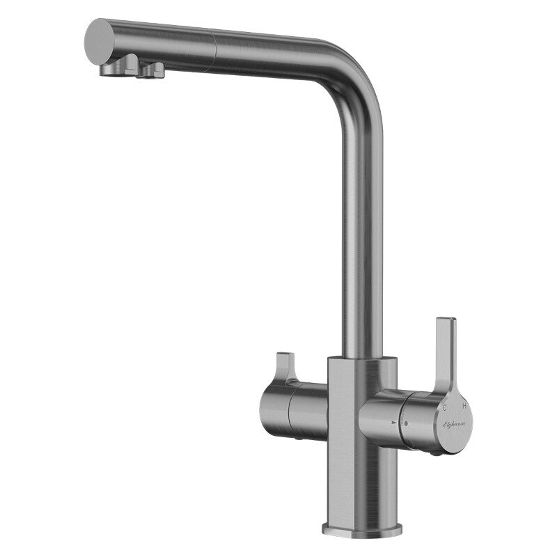 Изображение товара Смеситель Elghansa 56A5511-Steel для кухонной мойки с подключением к фильтру Изображение товара Смеситель Elghansa 56A5511-Steel для кухонной мойки с подключением к фильтру