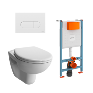 Изображение товара Инсталляция с унитазом VitrA Normus L-box 9773B003-7207, сиденье стандарт, клавиша белая