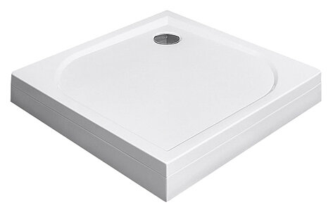 Изображение товара Поддон для душа Radaway Delos 90x90 см квадратный акриловый низкий с отверстиями для сифона
