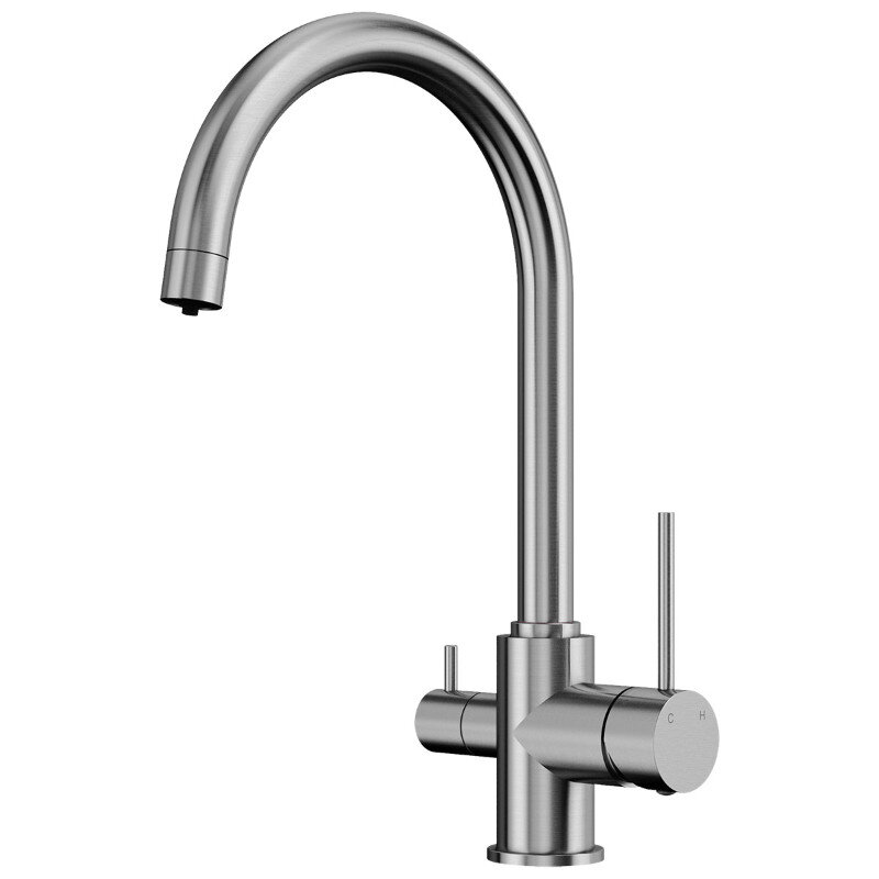 Изображение товара Смеситель Elghansa 56B5216-Steel для кухонной мойки с подключением к фильтру Изображение товара Смеситель Elghansa 56B5216-Steel для кухонной мойки с подключением к фильтру