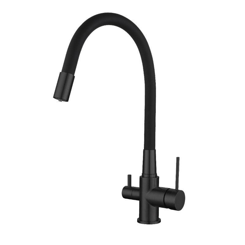 Изображение товара Смеситель Elghansa 56F5216-Black для кухонной мойки с гибким изливом и фильтром