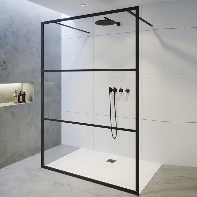 Изображение товара Душевая стенка Riho SZ Grid GB401 Walk-in 90x200 см Черная рама Изображение товара Душевая стенка Riho SZ Grid GB401 Walk-in 90x200 см Черная рама