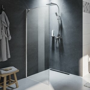 Изображение товара Душевая стенка Riho Novik Z400 120 см без дверей прозрачное стекло хром профиль