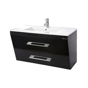 Изображение товара Тумба под раковину Bellezza Берта 4635215510042, 90 см, подвесная, цвет черный