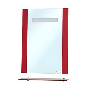 Изображение товара Зеркало Bellezza Берта 4610715050038, 90 x 80 см, LED-подсветка, с полкой, цвет красный