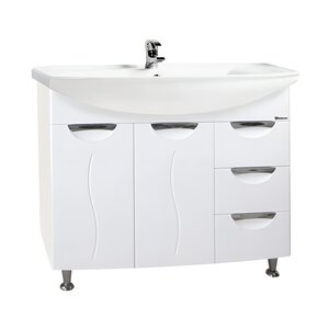 Изображение товара Тумба под раковину Bellezza Глория 4638518080014, 105 см, напольная, с корзиной, цвет белый