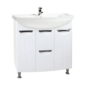 Изображение товара Тумба под раковину Bellezza Глория 4638514100013, 85 см, напольная, с корзиной, цвет белый