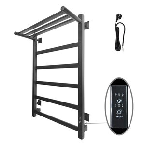 Изображение товара Полотенцесушитель электрический Altasan ПарусПроф8050ПЧМ, с полкой, высота 80 см, ширина 50 см, диммер справа, цвет черный муар