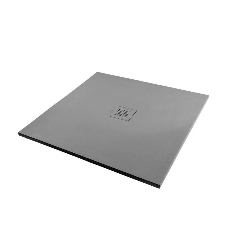 Изображение товара Душевой поддон Starohome Solid 80x80 см из литого мрамора, низкий, серый