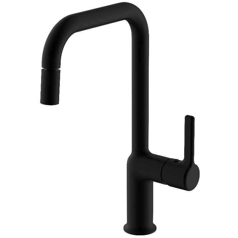 Изображение товара Voda Column Black CLM519B Смеситель кухонный черный поворотный 35мм