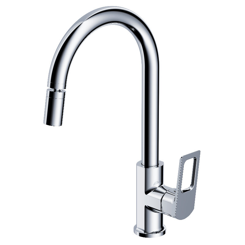 Изображение товара Смеситель для кухни Voda Surf SF519AR хром с поворотным изливом и гарантией 10 лет