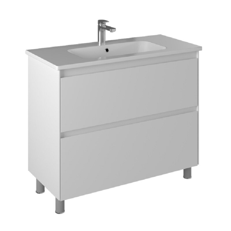 Изображение товара Тумба под раковину Briz Асти 220 с двумя ящиками белая напольная 100 см