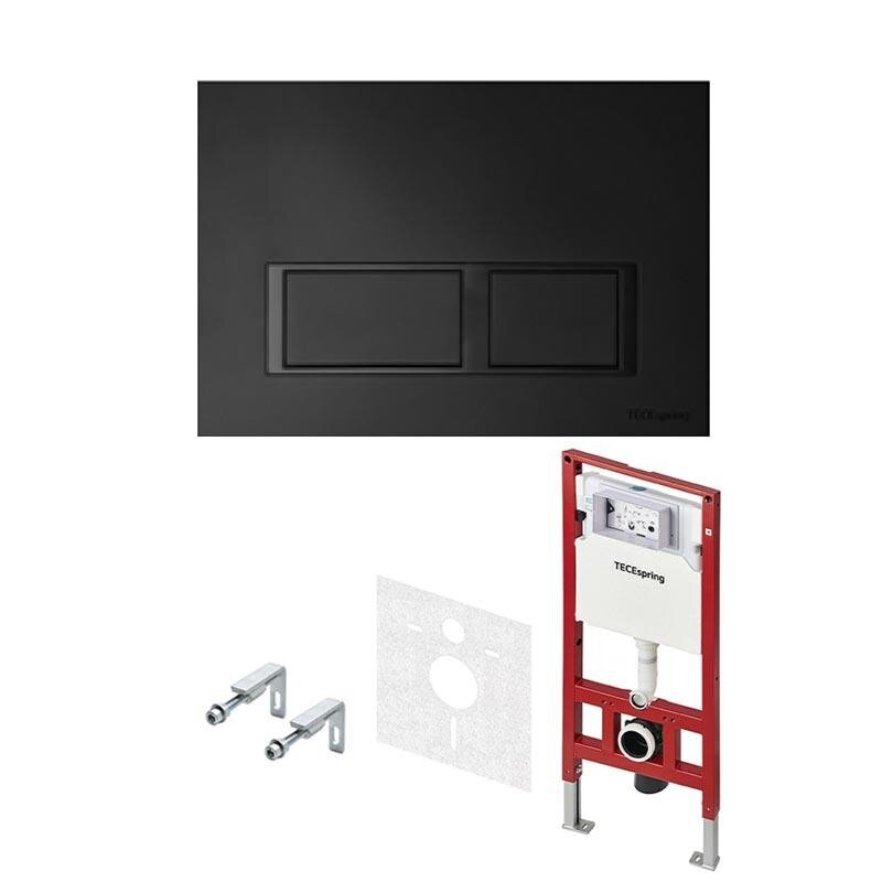 Изображение товара Инсталляция для унитаза 4 в 1 TECEspring Sl S955204 панель смыва черная матовая