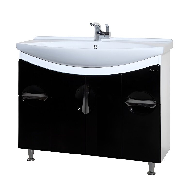 Изображение товара Тумба под раковину Bellezza Лагуна 105 см напольная черная Россия