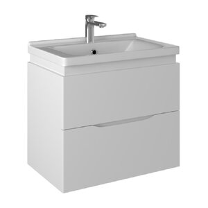 Изображение товара Тумба под раковину Briz Сити 70 см белая подвесная с ящиком BLUMOTION