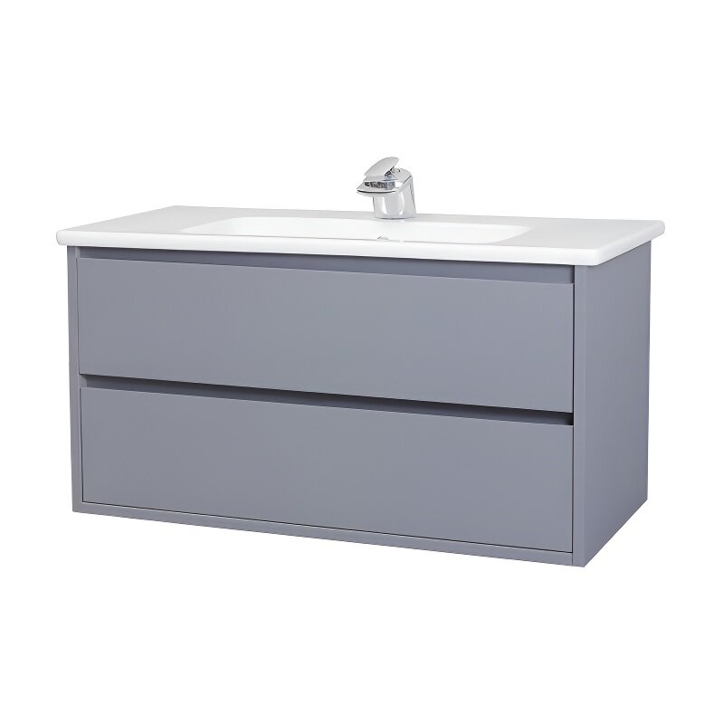 Изображение товара Тумба под раковину Bellezza Лоренцо 100 см подвесная серебро влагостойкая