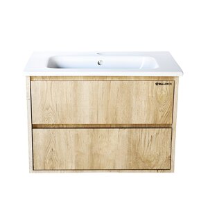 Изображение товара Тумба под раковину Bellezza Лоренцо 4639113270473, 80 см, подвесная, цвет дуб светлый