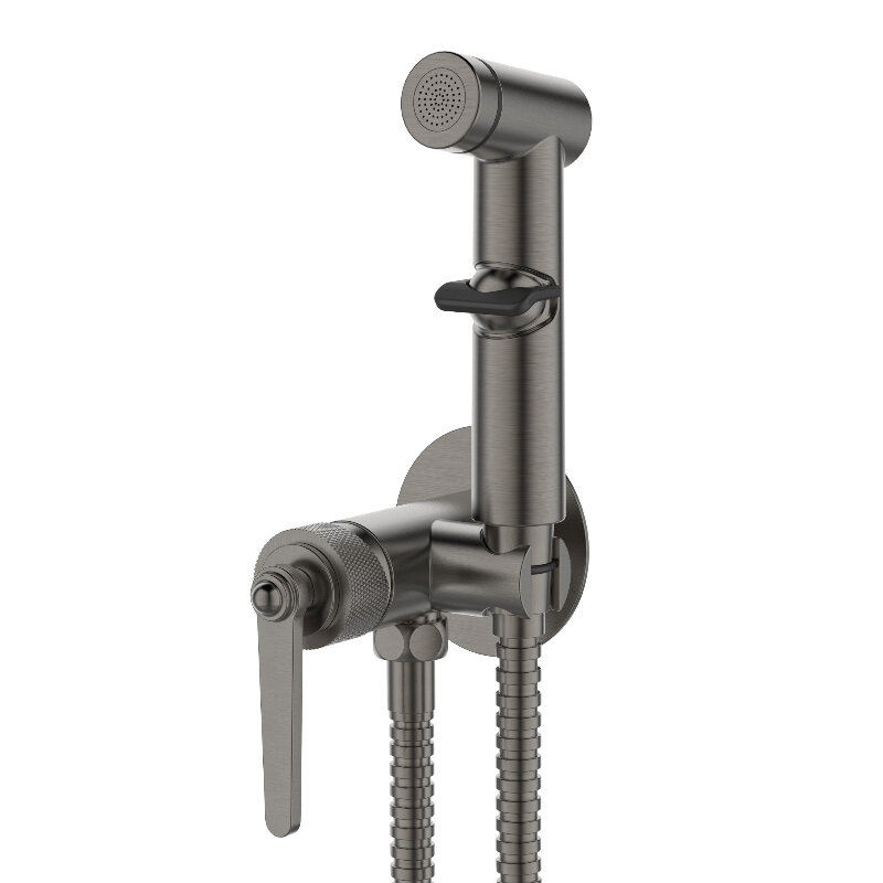 Изображение товара Гигиенический душ Esko Bangkok Gun metal со смесителем и армированным шлангом